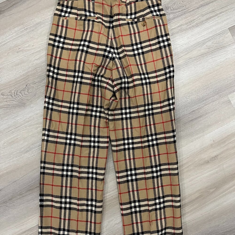 Burberry Pleated Plaid Women's Pants